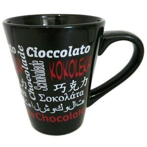 World‎ Chocolate Lovers Mug Black Foreign Language Word Art Coffee Cup Gift
